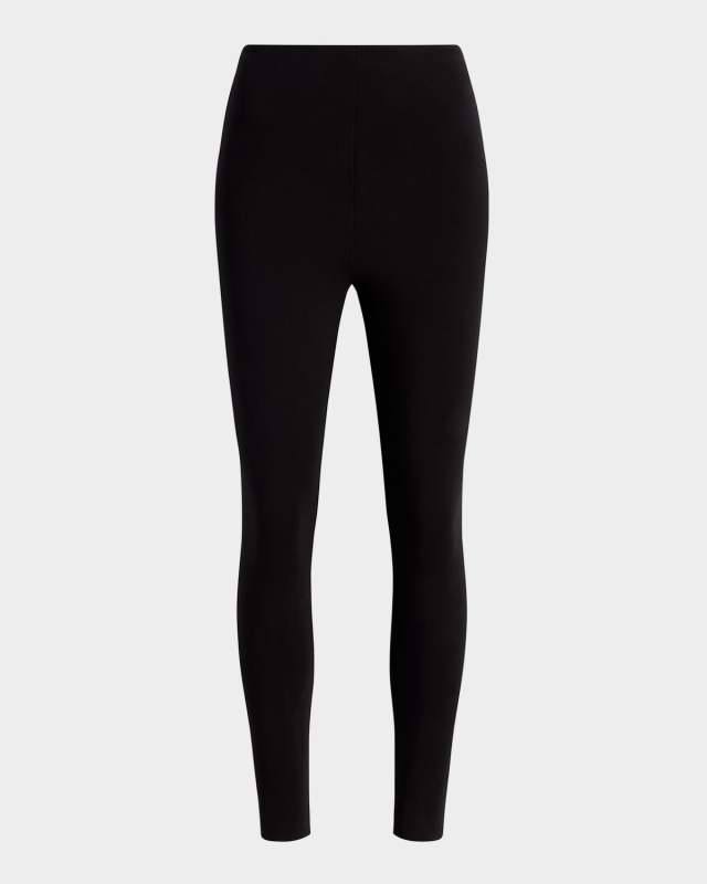 High-Rise Cropped Italian Cotton Leggings
